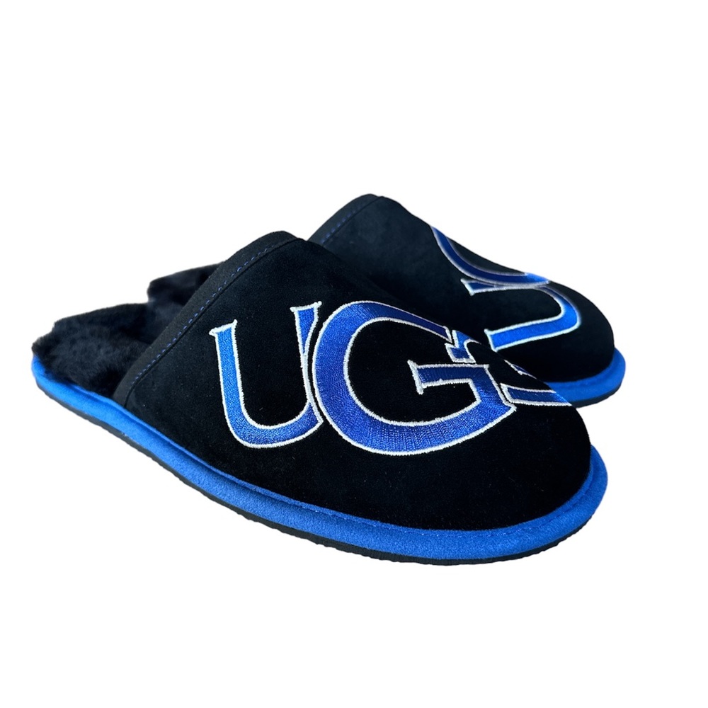 UGG Scuff Logo II Slippers Men's Size 8 Blue Black Shoes